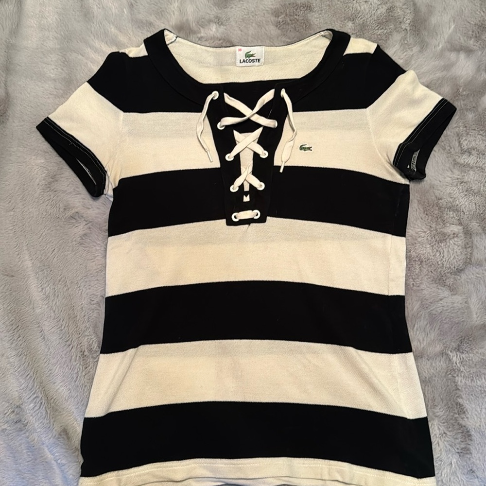 Vintage Lacoste Striped Rugby Tee